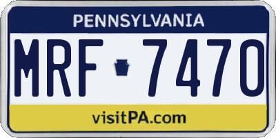 PA license plate MRF7470