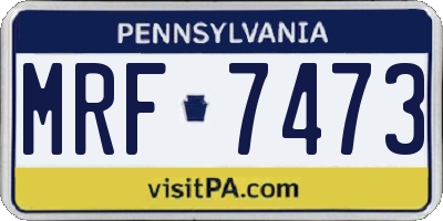 PA license plate MRF7473