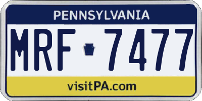 PA license plate MRF7477