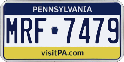 PA license plate MRF7479