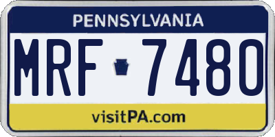 PA license plate MRF7480