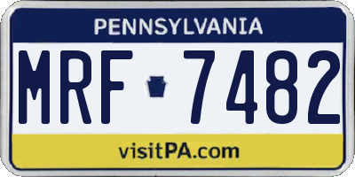PA license plate MRF7482