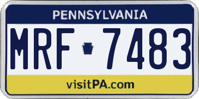 PA license plate MRF7483