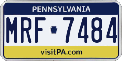 PA license plate MRF7484