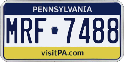 PA license plate MRF7488