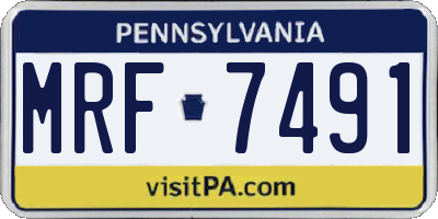 PA license plate MRF7491