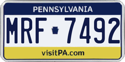 PA license plate MRF7492