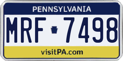 PA license plate MRF7498
