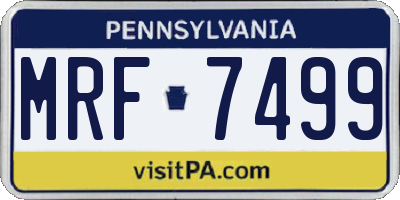 PA license plate MRF7499