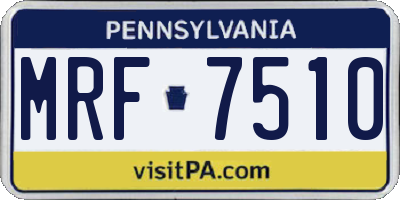 PA license plate MRF7510