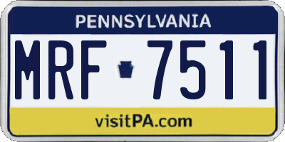 PA license plate MRF7511