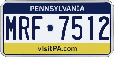 PA license plate MRF7512