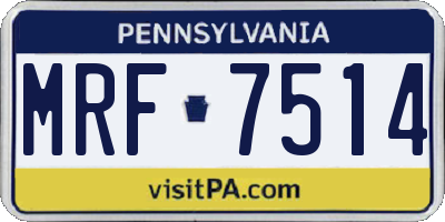 PA license plate MRF7514