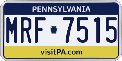 PA license plate MRF7515