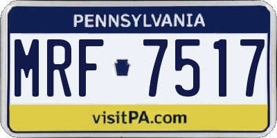 PA license plate MRF7517