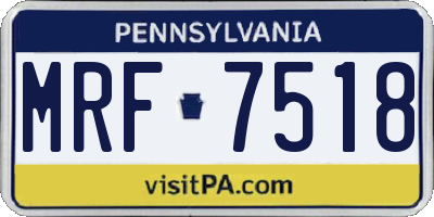 PA license plate MRF7518