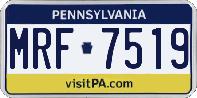 PA license plate MRF7519