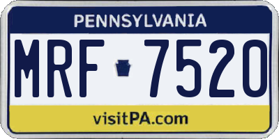 PA license plate MRF7520
