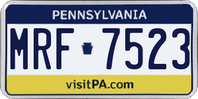 PA license plate MRF7523