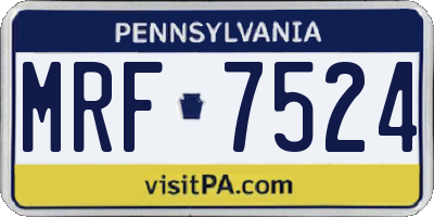 PA license plate MRF7524