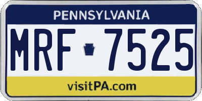 PA license plate MRF7525
