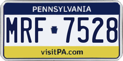 PA license plate MRF7528