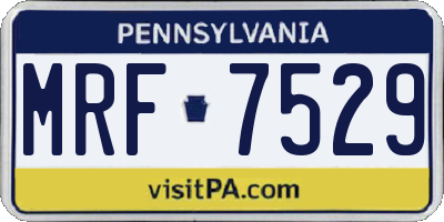PA license plate MRF7529
