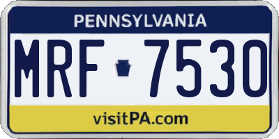 PA license plate MRF7530
