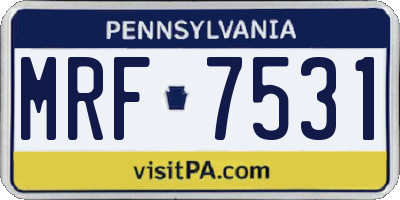 PA license plate MRF7531