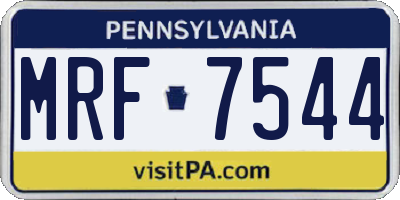 PA license plate MRF7544