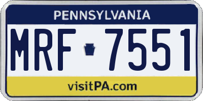PA license plate MRF7551
