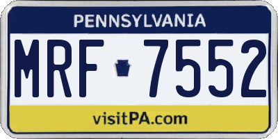 PA license plate MRF7552