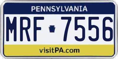 PA license plate MRF7556