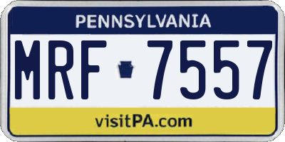 PA license plate MRF7557