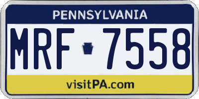 PA license plate MRF7558