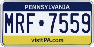 PA license plate MRF7559