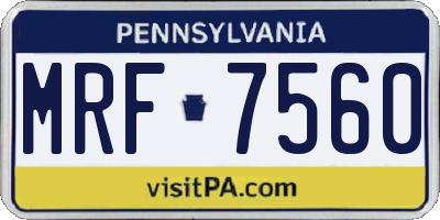 PA license plate MRF7560