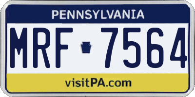 PA license plate MRF7564