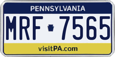 PA license plate MRF7565