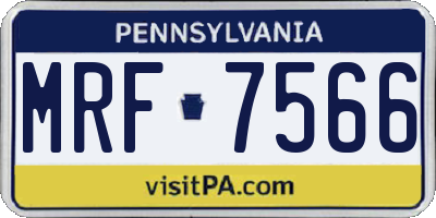 PA license plate MRF7566
