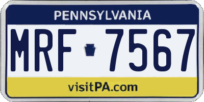 PA license plate MRF7567
