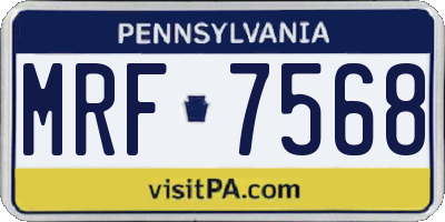 PA license plate MRF7568
