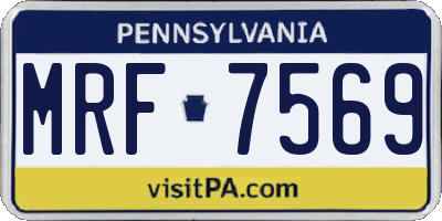 PA license plate MRF7569