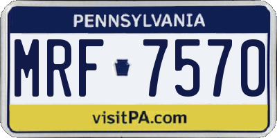 PA license plate MRF7570