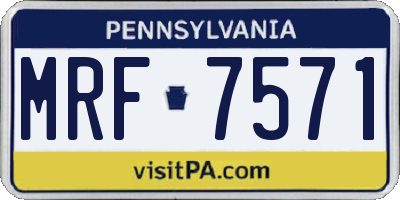 PA license plate MRF7571
