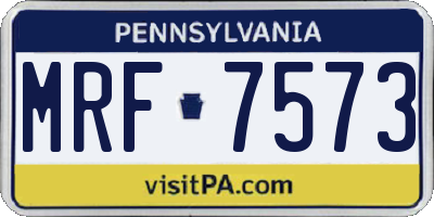 PA license plate MRF7573