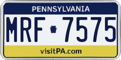 PA license plate MRF7575