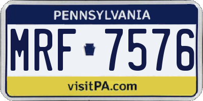 PA license plate MRF7576