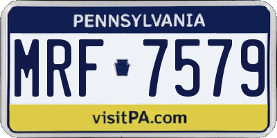 PA license plate MRF7579
