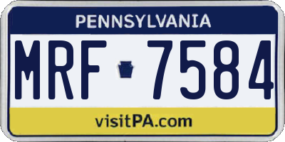 PA license plate MRF7584